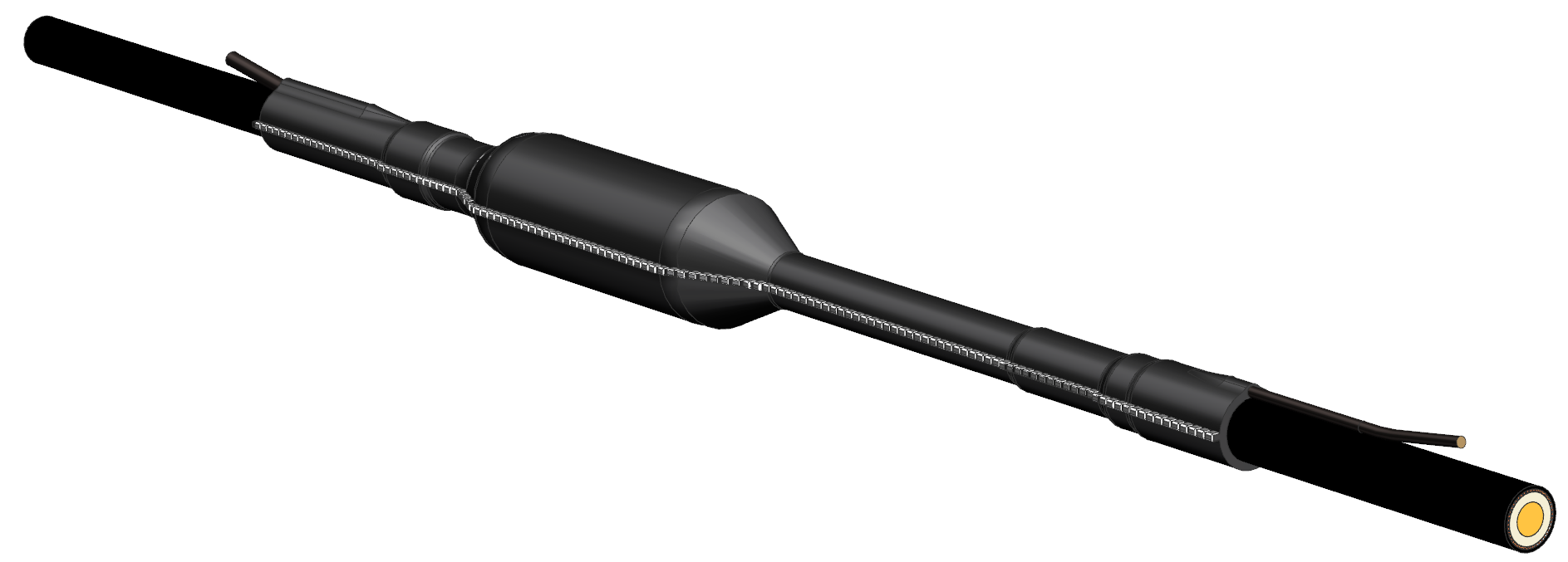 Муфта соединительная с односоставным силиконовым телом с термоусаживаемой манжетой 132 кВ